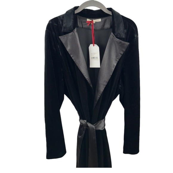 Standards & Practices Womens Freya Coat Dress Black 2X Polyester Blend Maxi Wrap - Picture 8 of 12